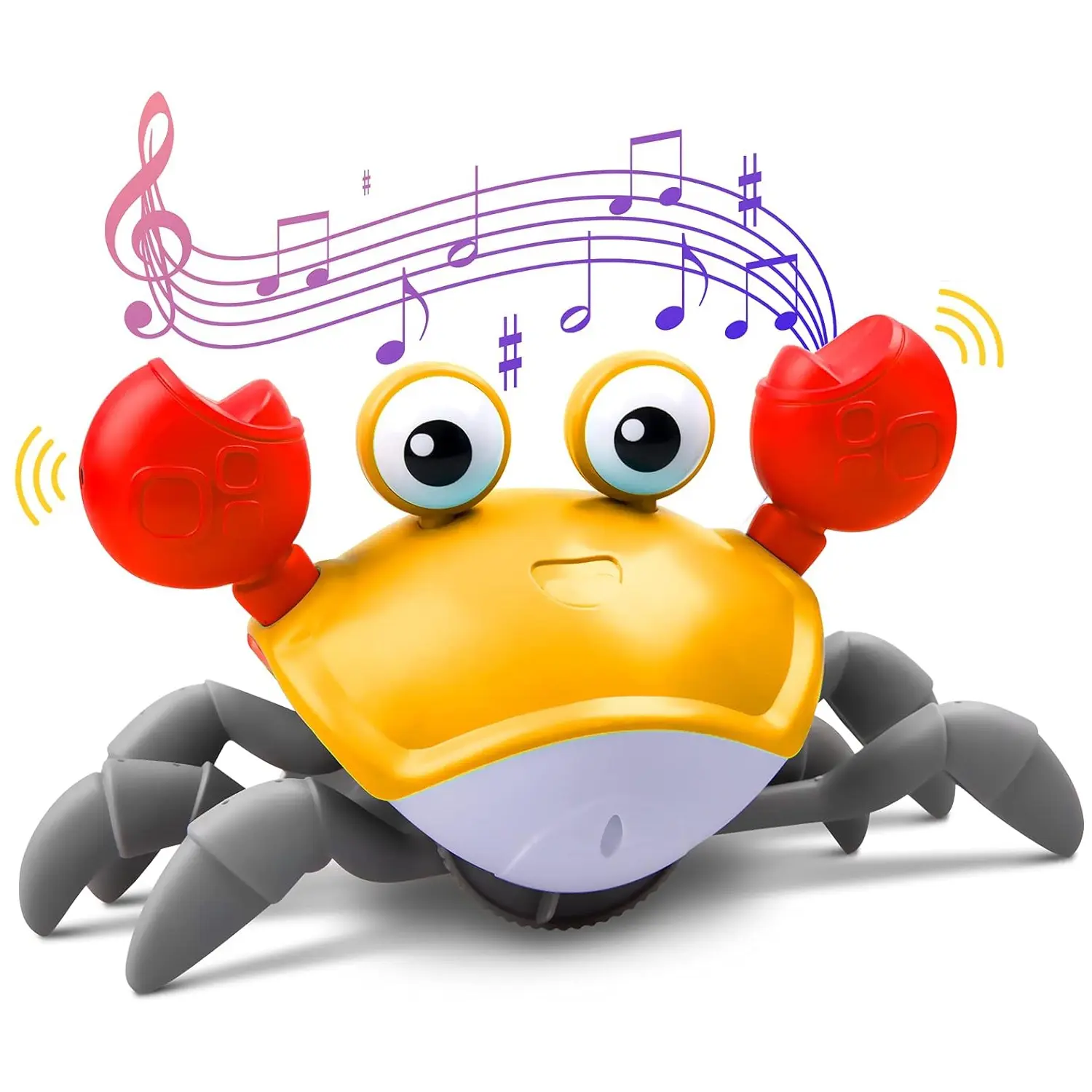 Electric Crawling Crab Design Toy, Cute Automatic Avoidance Walking Sensory Toy with Music, Interactive Musical Toy, Summer Gift, Fidget Toys, Birthday Gifts, Gift, Play