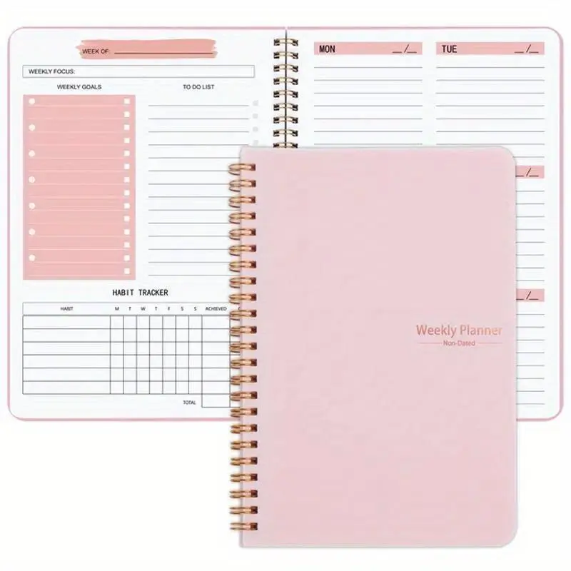 Weekly Planner Agenda A5 Notebook Planner Pouch 52 Weeks Planner Schedules Stationery School Office Supplies Stationery Girly Office Supplies Notepad Notebook Journal Notebook For Work Organizer Notebook