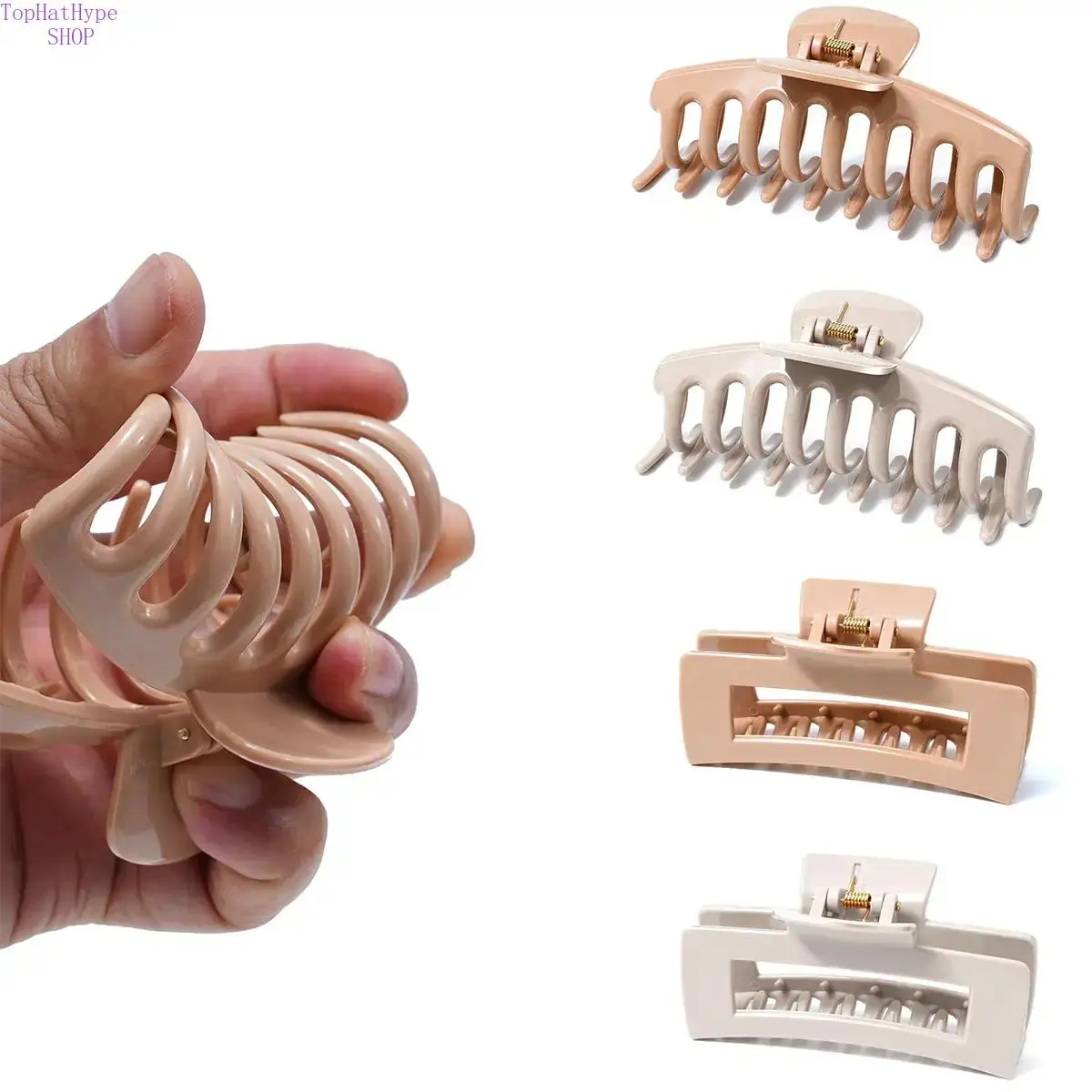 Silicone Hair Claw Clips for Women 4Pack Silicone Flexible Hair Clips 4.33 Inch Nonslip Large Hair Claw Bendable Soft Claw Clip for Thick Thin Hair Ladies' Fahion Hair Accessories
