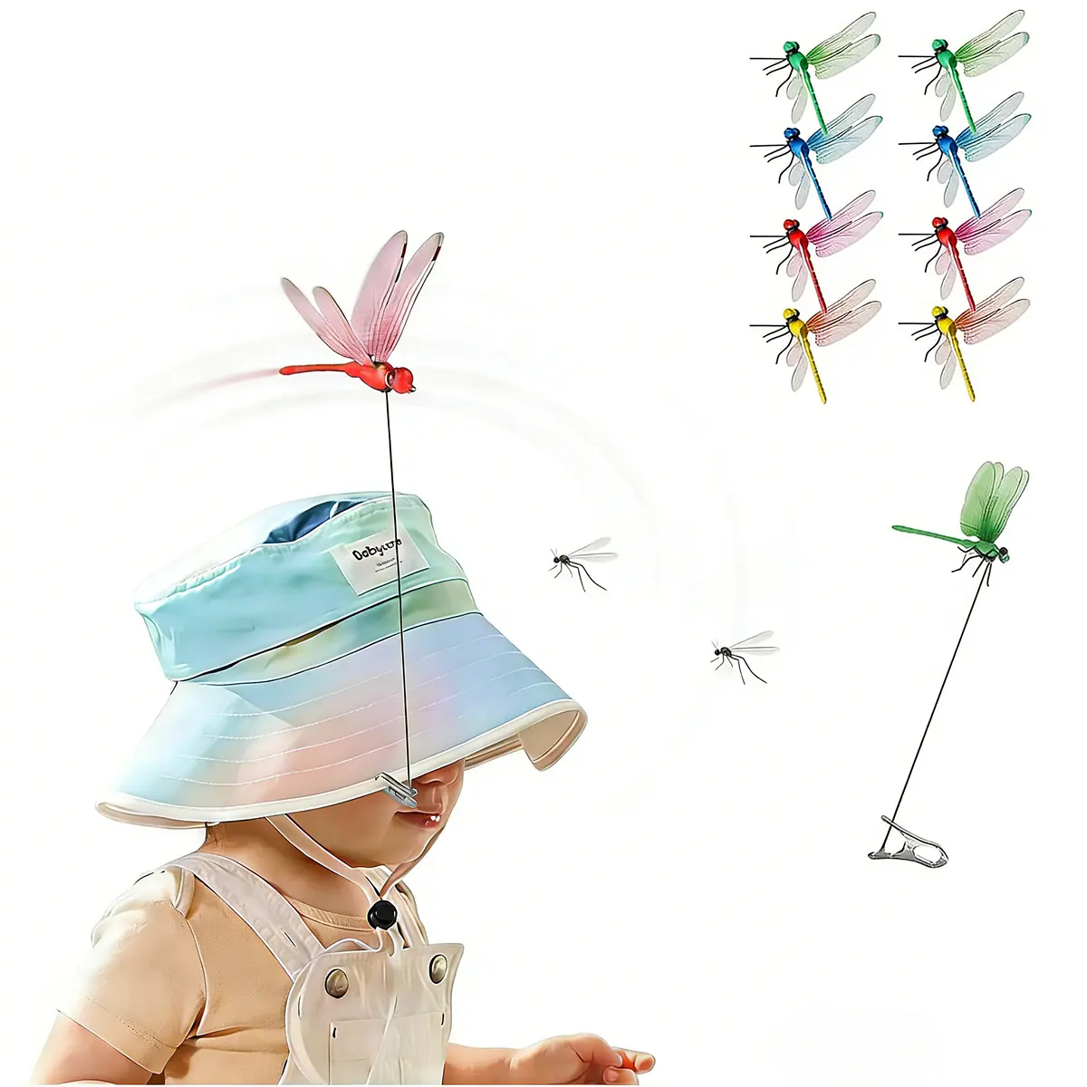 8-Piece Simulated Dragonfly Clip Set, Outdoor Decor Garden Ornaments - Natural Visual Mosquito Repellent for Garden Spaces