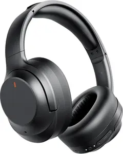 Active Noise Cancelling Headphones, Upgraded Wireless Bluetooth Headphones Over Ear with ENC Mic, HiFi Stereo Deep Bass, Noise Canceling Headphones Lightweight, BT 5.4, for Travel/Office/Home, Black