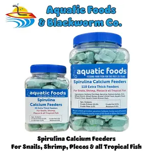 Spirulina Calcium Feeders for Shrimp, Snails, Crabs, Crayfish, Plecos, Catfish & All Tropical Fish, Medium Size Feeders... FREE 4-Type Wafer Mix & 12-Type Pellet Mix Included
