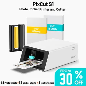 Liene PixCut S1 All-in-One Photo Sticker Printer & Cutting Machine - Bluetooth Thermal Dye-Sublimation Sticker Maker for DIY Crafts & Personalized Gifts, 300 DPI Prints, AI Auto-Cutting, Smart Design App with AI Creation Tools, Mother's Day, SummerVibes