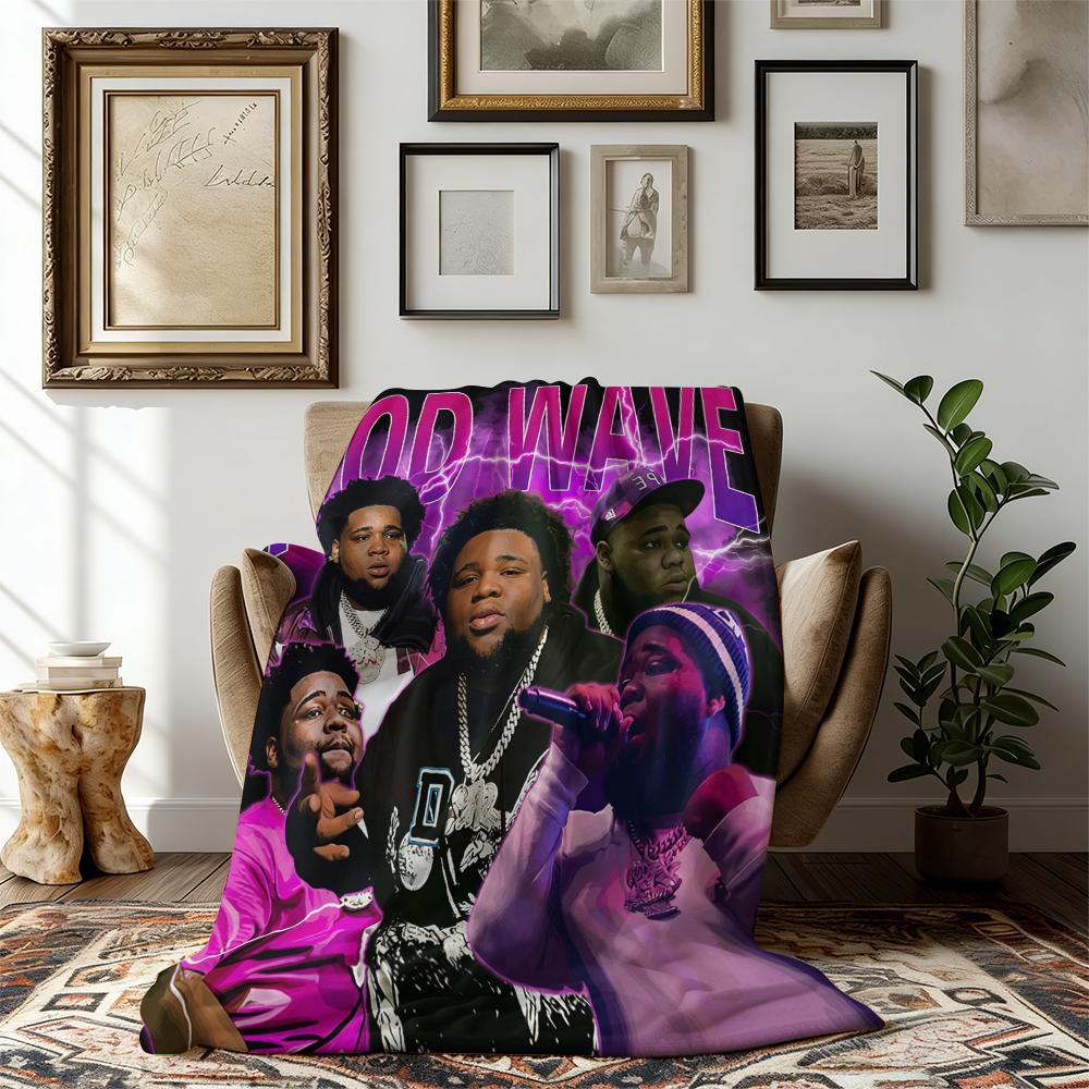 Rod Wave 90s Retro Graphic flannel Blanket | Cozy Hip Hop Throw Blanket for Rod Wave Stans Rod Wave Fans NEED This! Vintage Rap Style Cozy Blanket | Perfect for Concert Nights & Naps Cool Rap Throw Blanket for Teens, Adults & Hip Hop Fans