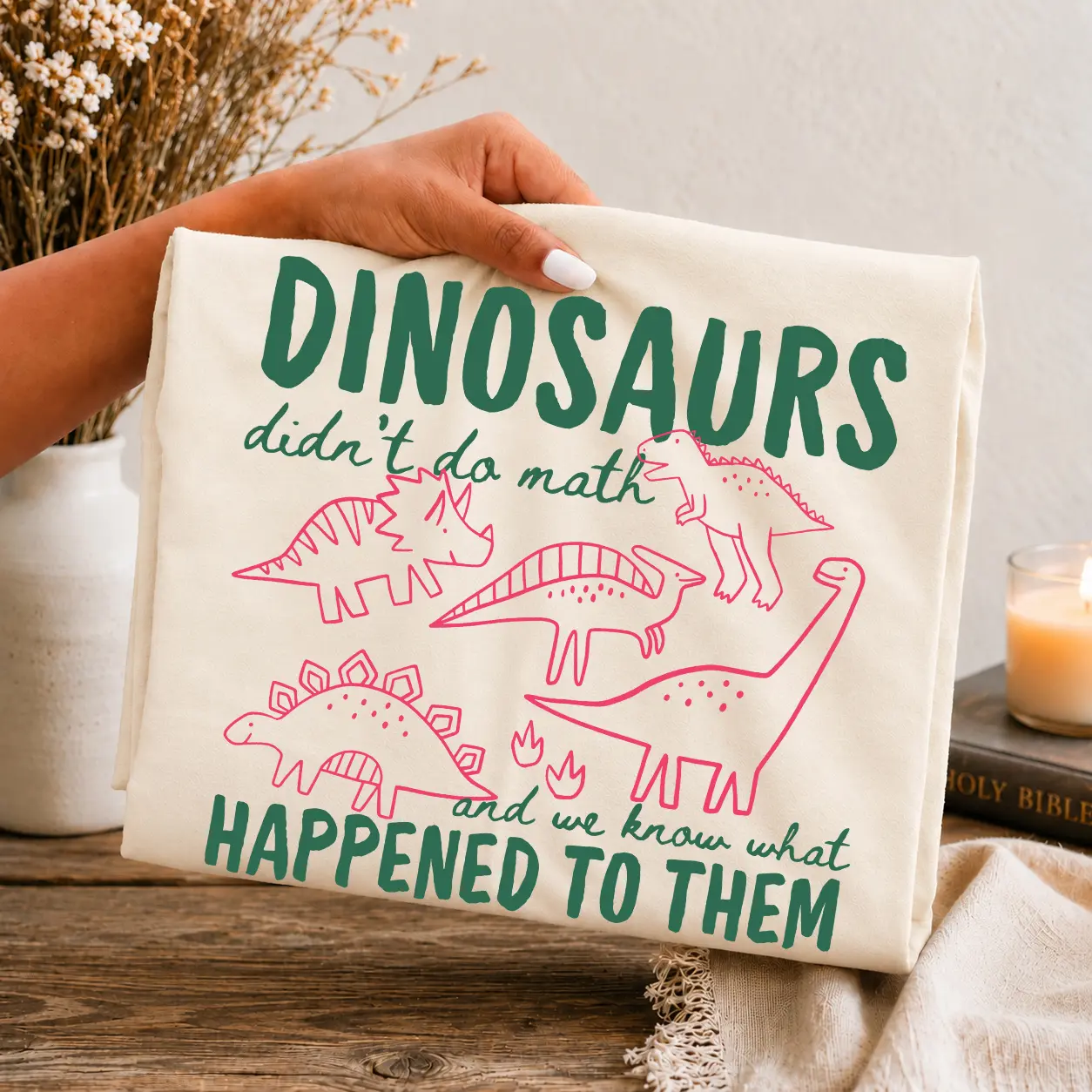 Funny Dinosaurs Didn't Do Math Comfort Colors Shirt, Math Teacher Gift