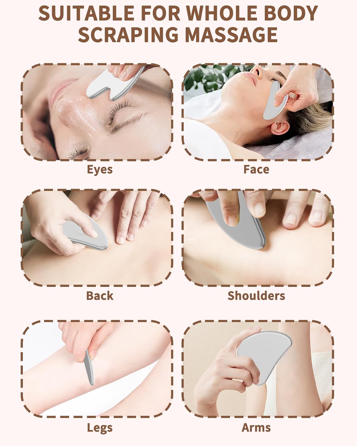 Professional Stainless Steel Gua Sha Tool for Facial Lifting & Slimming - Beauty Salon Style, Duith Leather Case, rable wIdeal for Daily Skincare Facial Daily Storage