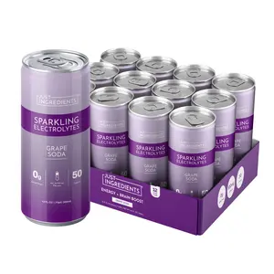 Just Ingredients - Grape Sparkling Electrolytes (12 Pack) - Real Food Ingredient Hydration Drink