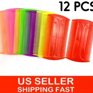 12 PACK PLASTIC LICE AND FLEA REMOVAL COMBS  / 12 PEINES FINOS PARA PIOJOS FOR DOGS CATS KIDS CHILDERN GROOMING