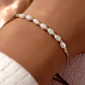 Stylish & Unique Beaded Bracelet — Copper Beads and Tiny Pearls — Women's Jewelry Gift for a Best Friend