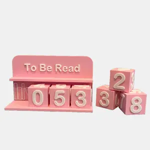 TBR Book Counter - 3D Printed Pink Decorative Accessory for Bookshelves - Eye-Catching "To Be Read" Design - Functional & Stylish Bookshelf Accessory