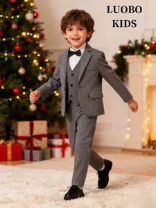 Luobokids Boys' Formal Repair Set, 4-Piece Suit for Kids, Youth, Weddings, Graduations, Churches, Birthdays, Party, Perfect Gift, Clothes Kids (no Shirt Included)