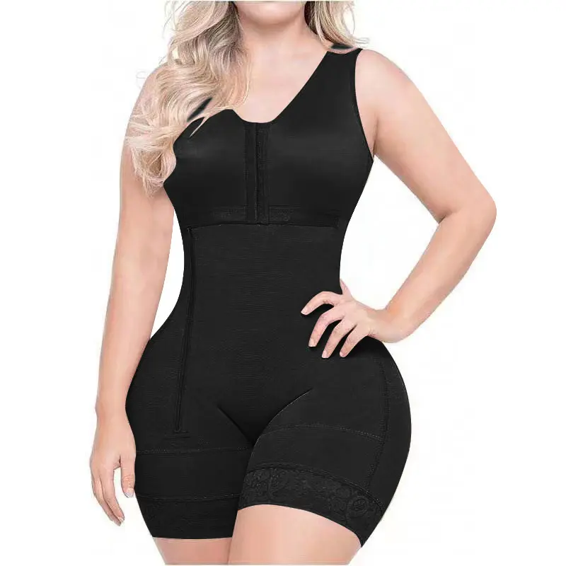 MRS·VARY Fajas Colombianas Shapewear for Women Tummy Control Post Surgery Full Body Shaper Butt Lifter with Zipper Crotch Basic