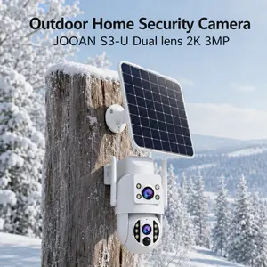 JOOAN  Security Camera Wireless Outdoor, 2K HD Pan Tilt 330° View,  Powered 9000mAh Battery, Human Motion Detection Alerts, Color Night Vision, 2-Way Audio, Waterproof, Cloud/TF Storage, Home Surveillance System Solar outdoorfun
