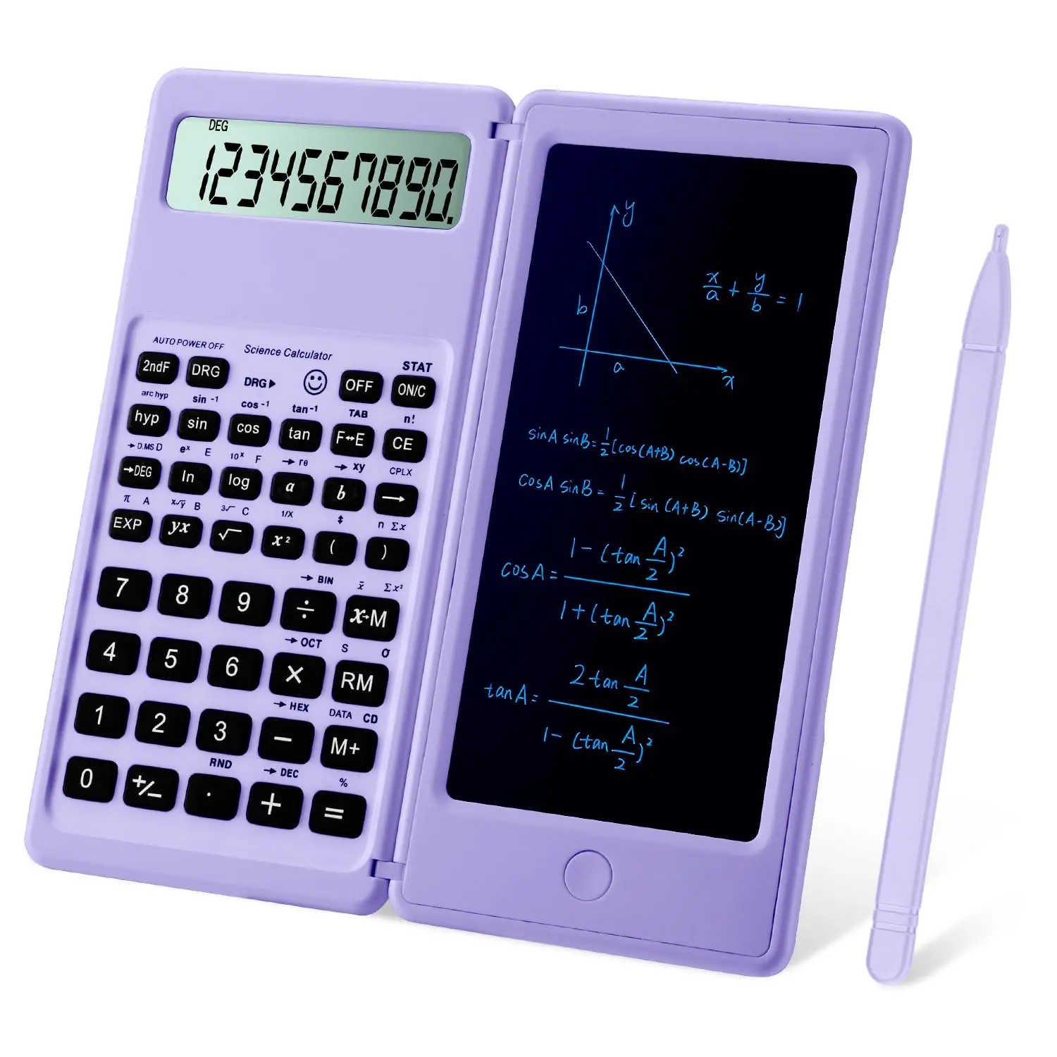 Scientific Calculators For Students  10-digit Large Screen Math Calculator With Notepad Classroom Haves Middle High School Supplies & College(purple)