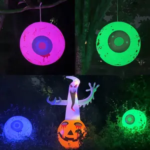 Halloween Inflatable Decor With LED Lights: Giant Eyeball, Pumpkin & Bat For Outdoor Lawn, Yard, Garden, Patio, And Indoor Use! Ornaments Decoration Halloween 3D Black Bat Wall Stickers Scary Inflatable Eyeballs Set Blu-Eye-Led