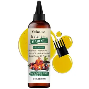 Batana Hair Oil, Miracle Hair Oil to Promote Thicker Hair Growth, Scalp & Hair Nourishing Oil with Herbal Scalp Care, Castor, Rosemary, Argan, Jojoba & Biotin – 250ml