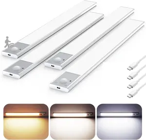 Under Cabinet Motion Sensor LED Lights, USB Rechargeable Magnetic Indoor Lighting for Kitchen, Closet & Counter, Auto On/Off, Eye-Care Soft Brightness (2/4 Pack) Convenience
