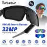 Turbosun Unisex AI Smart Glasses - Wearable Tech Glasses with 8MP Camera, Hands-Free Photo/Video Recording, Wireless UV Protection, 160+ Languages Translation, AI Image Recognition, Phone Call Sync, for Cycling, Hiking, Cool Tech Gadgets