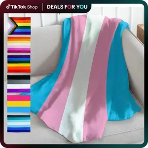 Transgender Pride Super Soft Throw Blanket LGBT Bisexual Pansexual Asexual Male Nonbinary Genderfluid Lesbian Straight Ally Flag Throw Blanket For Bedroom, Living Room, Spring , Birthday Holidays, Adults & Decor, Gifts