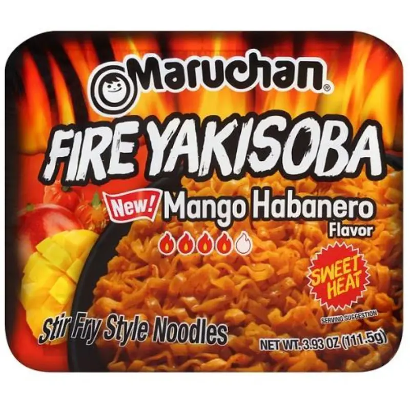 4x Maruchan Fire Yakisoba Mango Habanero Stir Fry Noodle Bulk Pack 3.86oz