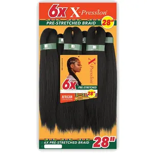 Sensationnel X-Pression Pre-Stretched Braid - 6X STRAIGHT 28"