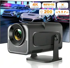 HY320 Mini Projector 4K 1080P Wireless 40"-130" Screen Video Projector with WiFi6+5G Dual Band 200 ANSI Lumens Brightness for Home Entertainment