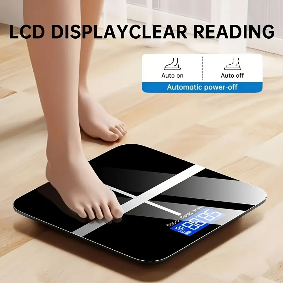 Digital Body Weight Scale, 396 LBS High Precision Bathroom Scale, HD LCD Screen with Temperature Display, KG/LB Switchable, Extra Wide Platform Accurate Electronic Weighing Scale