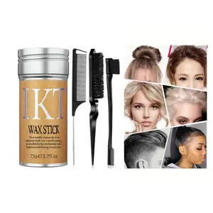 4pcs/Set Unisex Hair Wax Stick Pomade Stick for Tames Flyaways, Wax Stick Pomade Gel for Wigs Edge Control Slick Stick Hair Pomade Stick Non-greasy Styling Wax for Texture, Shapes, Frizz, Smoothing - Suitable for All Types of Hair