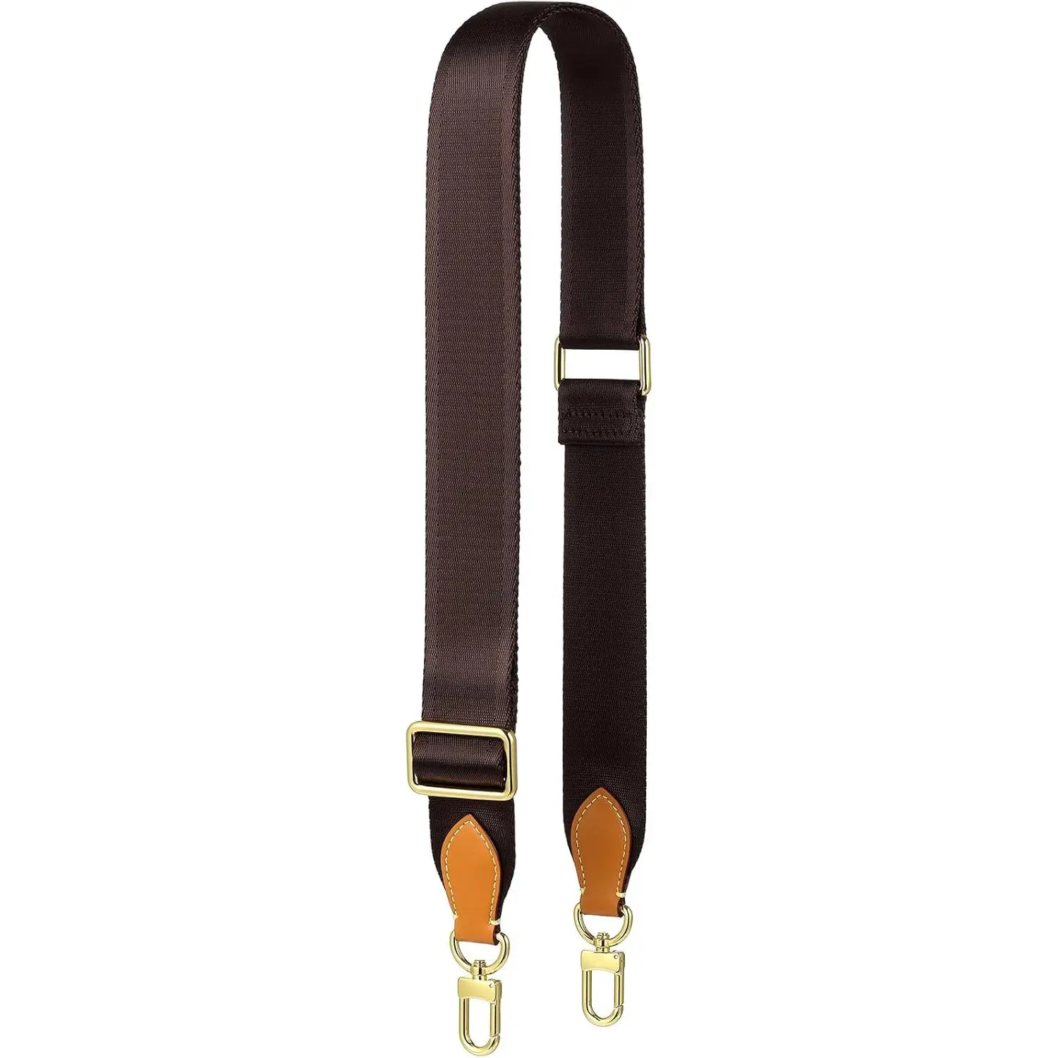 Adjustable Canvas Crossbody Strap for Designer Purse, Brown