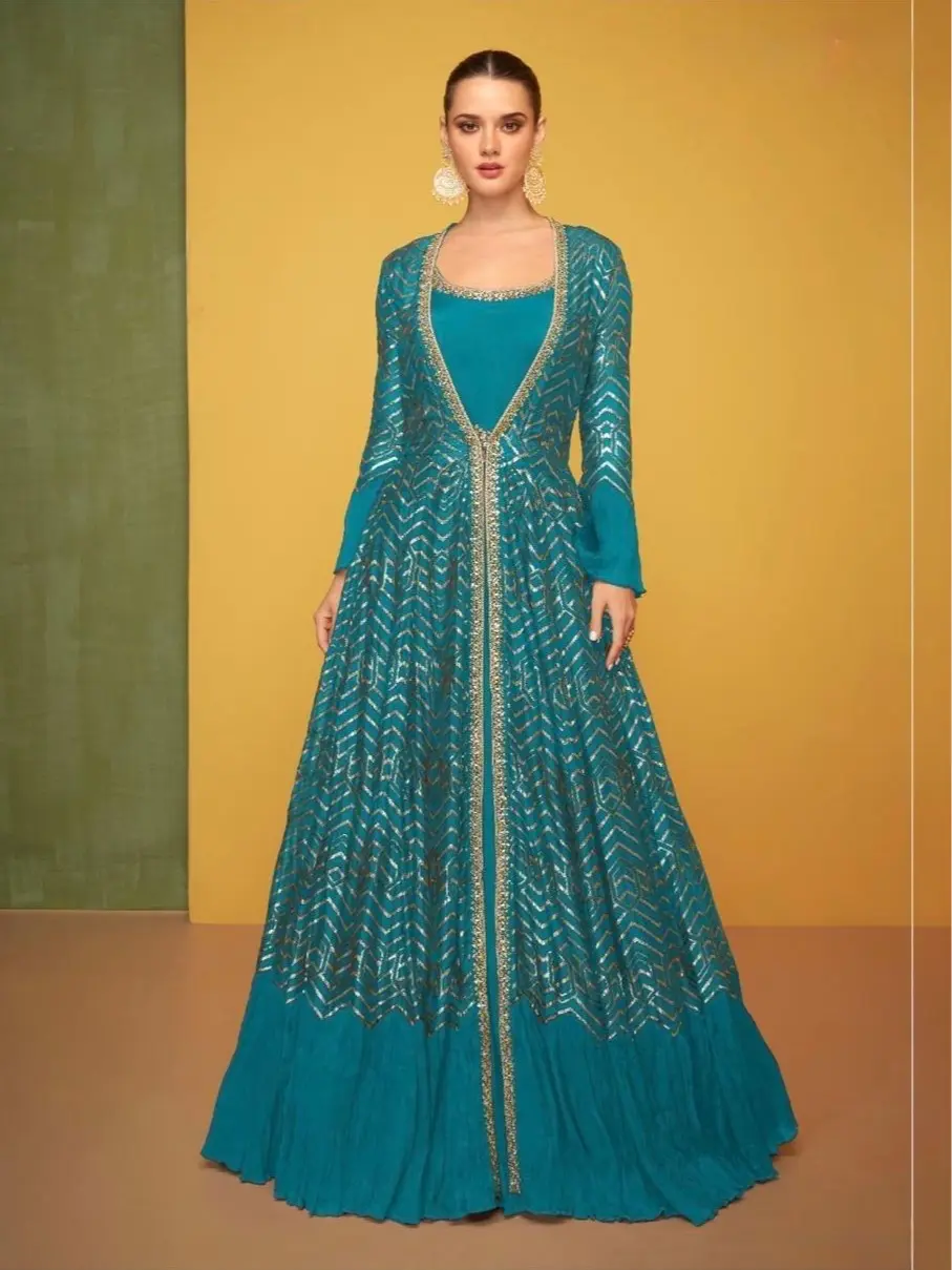 Luxury Embroidered Anarkali Set with Dupatta for Women | Party, Wedding, and Eid Wear Floor-Length Dress
