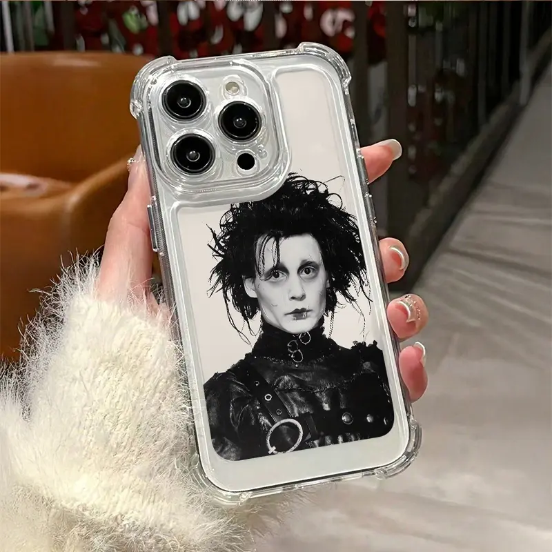 Anti-Drop Edward Scissor Hands Tpu Phone Case for iPhone 6-16 Pro Max, Durable Protective Cover, Ideal Gift for Women & Teens