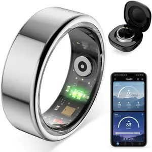 R02  Ring, a  Ring for Women and Men, with a  case, Supports ,  , Sleep  , No Subscription Fee. (, 7#)