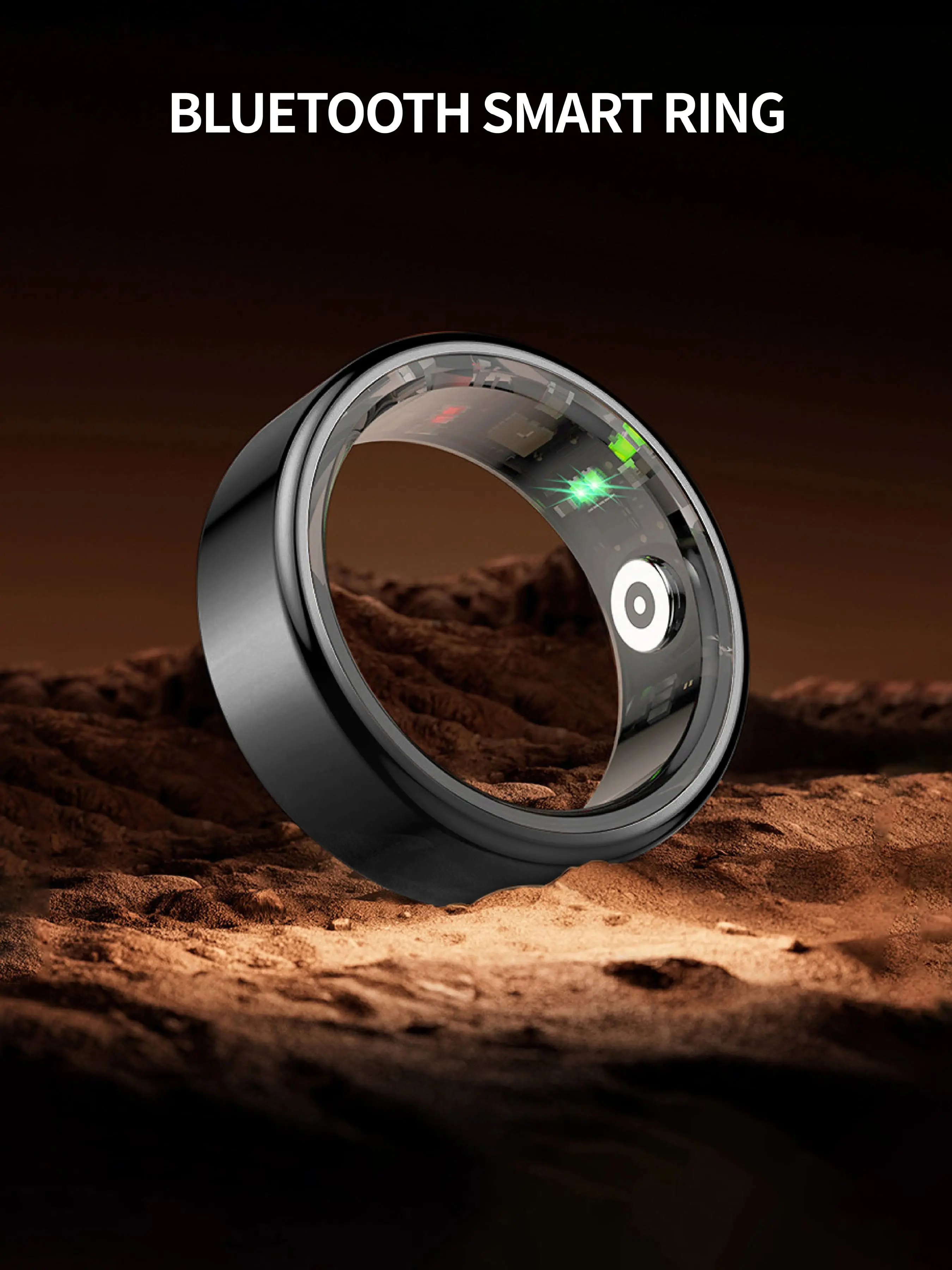 Stainless Steel Bluetooth-compatible Smart Ring, Health Monitor Waterproof Sport Finger Ring, Fashion Wearable Device Gift for Men Women