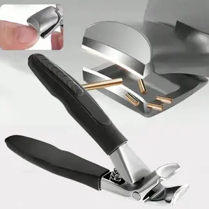 1pc, Anti Splash Nail Clipper, Pedicure Tool, Stainless Steel Sharp Blade, Oblique Mouth Design For Precise Fit On The Nail Surface, Ergonomic Anti Slip Handle+Spring Assistance, Easy To Cut Thick Toenails, Must-Have Home Item
