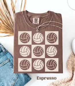 Comfort Colors Checkered Volleyball Shirt, Cute Volleyball Player Shirt, Volleyball Team Shirts for Her, Volleyball Lover Gifts, Game Day Outfits