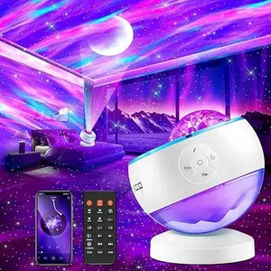 One Fire Northern Lights Projector,16Color Galaxy Projector for Bedroom, 15 White Noise Galaxy Projector, 5Moon Star Projector, Bluetooth  ambient  Light Projector, Remote Timer Star Lights Audio mood lighting aurora living room Night Light Kids