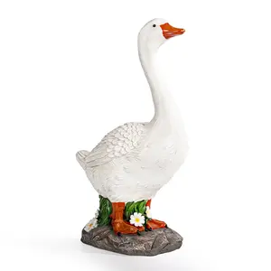 Porch Goose Statue, Large Porch Goose Statue, Goose Decor for Garden Sculptures 19", Indoor or Outdoor Decorative Figurine for Garden, Yard, Patio, Porch and Lawn