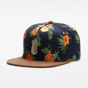 FRUITY SUMMER CAP Metal Pineapple Hip-Hop Hat Adult Flat-Brim Sun Hat Baseball Cap