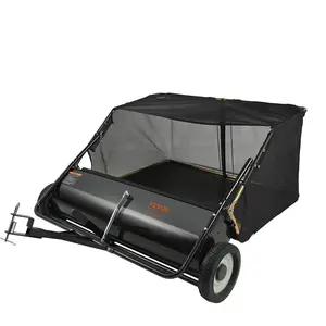 VEVOR Tow Behind Lawn Sweeper, 44 in Pull Behind Lawn Sweeper, 25 cu. ft Large Capacity Leaf & Grass Collector, Heavy Duty Garden Sweeper with Adjustable Sweeping Height for Yard, Lawn, Farm