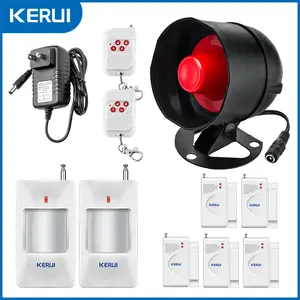 Standalone Home Office Shop Security Alarm System Kit, Wireless Loud Indoor/Outdoor with Remote Control and Door Contact Sensor, Motion Sensor up to 115db doorbell