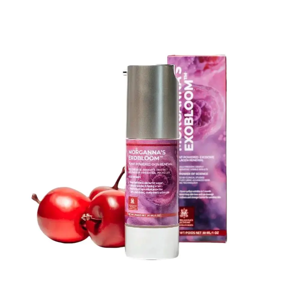 Morganna's Exobloom is an award-winning plant based exosomes Anti Aging Hydrator Anti Aging Serum Skin Repair Deep Moisturizing Firming Hydrate Hydrating Moisturizer Moisture