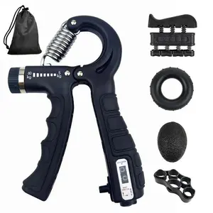 Finger Exerciser & Stretcher 5-in-1 Hand Grip Strengthener Set | Adjustable Gripper, Grip Ring Stress Ball | Boost Forearm Veins | Ideal for Athletes & Boyfriend Gift