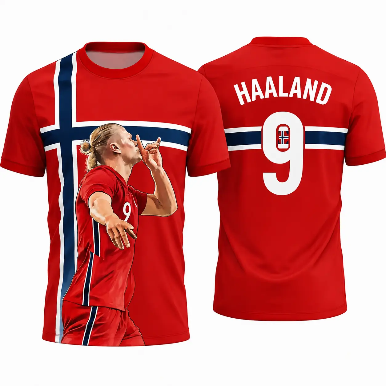 2026 Erling Haaland No.9 Football Jersey Match & Training Kit Fan Gifts Summer Sports Men's T-Shirt Kid's Clothing Tee Woman