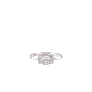 SpurWest Ultra Mini Belt Buckle Ring (Initial) - Silver