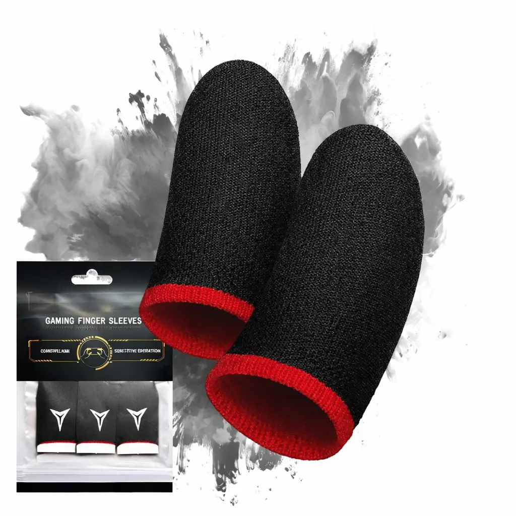 Mobile Gaming Finger Sleeves 6 Count Individually Packaged Ultra-Soft High Sensitivity Sweat-Proof for Gamers Hygienic Individual Packing Compact Portable