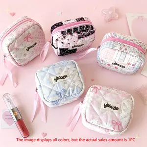 Fabric Quilted Makeup Bag, Portable Student Sanitary Pad Organizer, Menstrual Pack, Bluetooth-compatible Earphone Case, Envelope, Makeup Pouch, Portable Cosmetic Bag, Beauty Storage Pouch, Toiletry Pouch