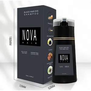 Natural Hair Dye Shampoo Nova Hair Instant Dye Shampoo Men Women Quick Easy Safe Hair Color Gray Hair Coverage Nourish Scalp purple  hair  dye Haircare Black