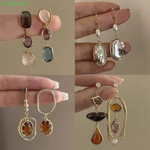 Vintage Geometric Asymmetrical Dangle Earrings | 2025 Trendy Fashion Jewelry for Party & Daily Wear