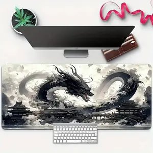 Large Rubber Gaming Mouse Pad, Dragon Design Style, Fun Desktop Element, Office and Game Setup, Ideal Christmas and Halloween Gift, Universal Mouse Pad, Gaming Mousepad