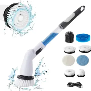Electric eight-head replacement multi-functional cleaning brush, handheld liquid filling brush, wireless waterproof kitchen and bathroom floor corner brush